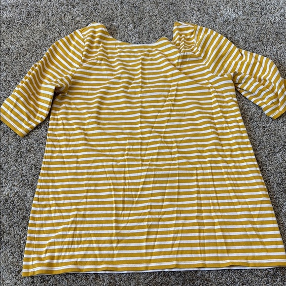 Old Navy Tops - Old Navy Yellow and White Relaxed 3/4 Sleeve Tunic